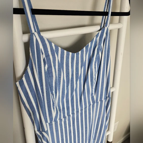 Old Navy Blue and White Striped Mini Dress Size M Casual Preppy Beachy - Picture 7 of 7